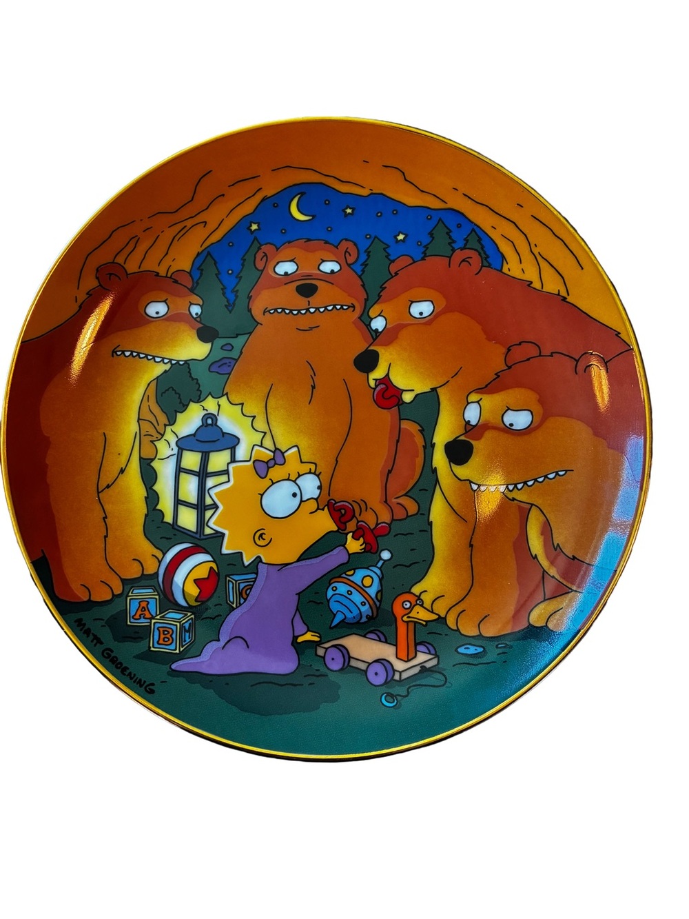 Vintage 1992 Simpsons Maggie & the Bears Franklin Mint Collector Plate